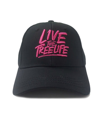 AT054 - Baseball Cap Curved Peak Live The Treelife - Black/Pink - Arbortec US