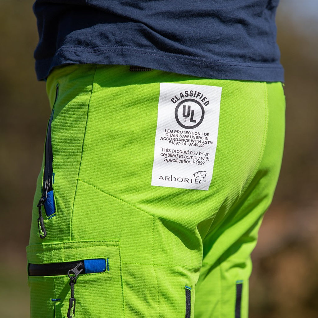 AT4060(US) Breatheflex Pro Chainsaw Trousers UL Rated - Lime - Arbortec US