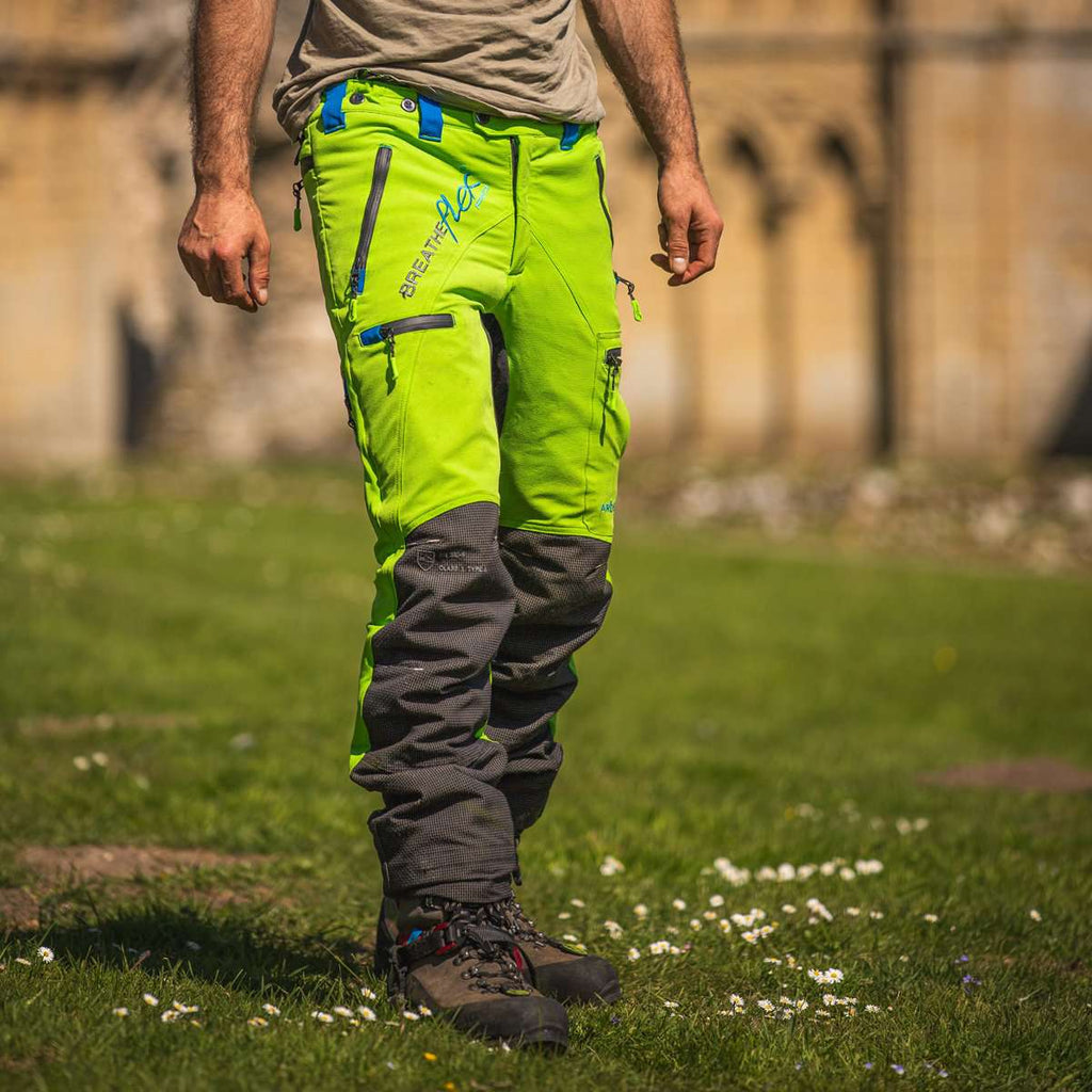 AT4070 Breatheflex Pro Chainsaw Pants Design C Class 1 - Lime - Arbortec US