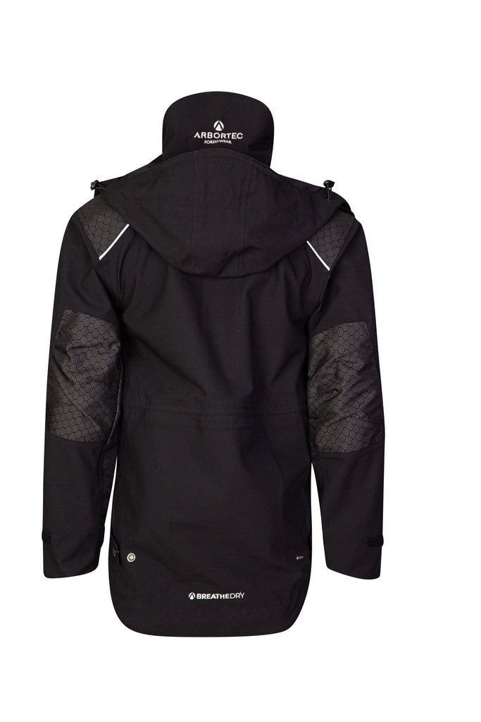 AT4460 - Heavy Duty Half Zip Breathedry® Rain Jacket - Black - Arbortec US