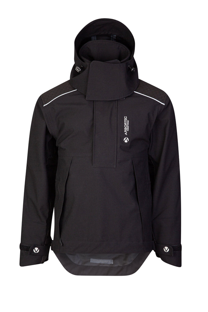 AT4460 - Heavy Duty Half Zip Breathedry® Rain Jacket - Black - Arbortec US