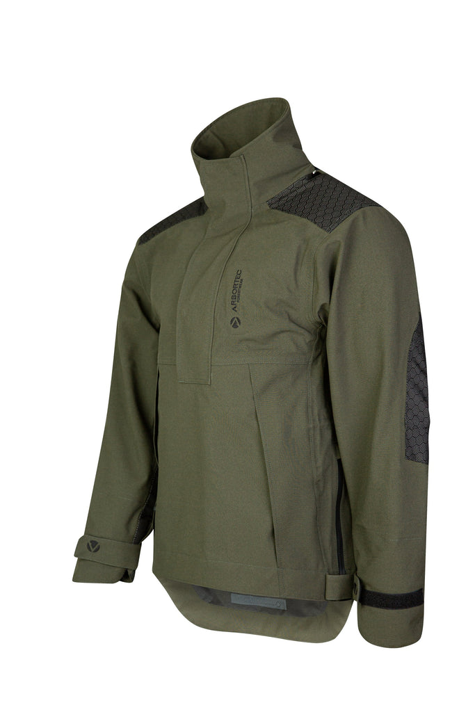 AT4460 - Heavy Duty Half Zip Breathedry® Rain Jacket - Olive - Arbortec US