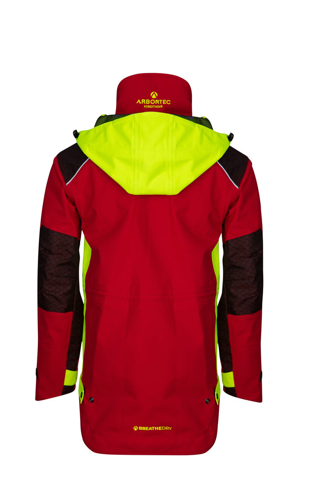 AT4460 - Heavy Duty Half Zip Breathedry® Rain Jacket - Red - Arbortec US