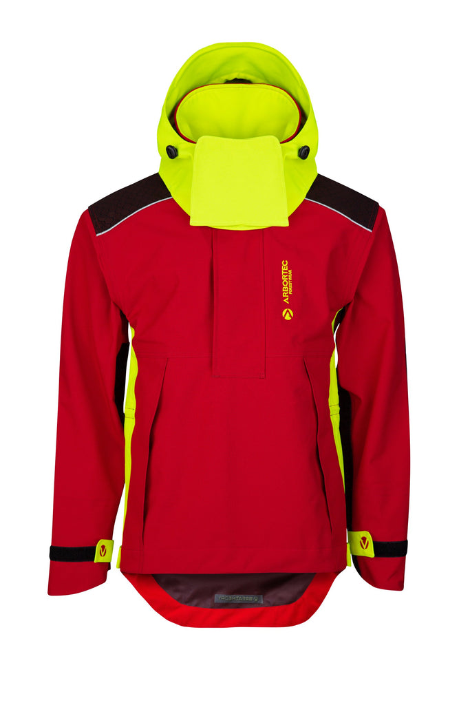 AT4460 - Heavy Duty Half Zip Breathedry® Rain Jacket - Red - Arbortec US