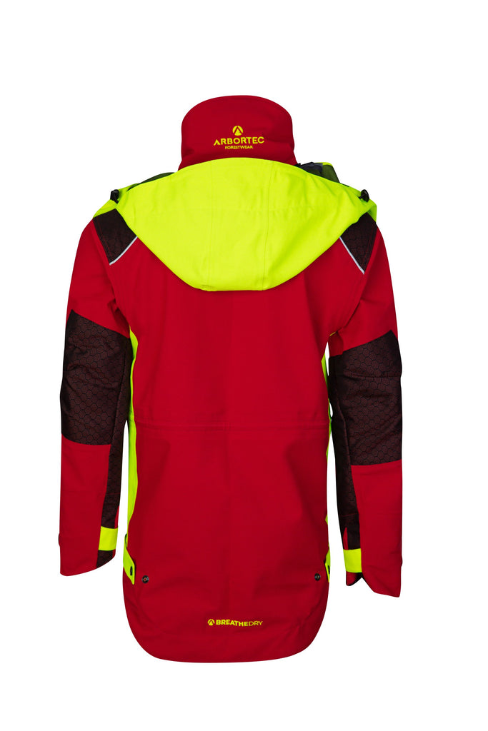 AT4480 - Heavy Duty Full Zip Breathedry® Rain Jacket - Red - Arbortec US