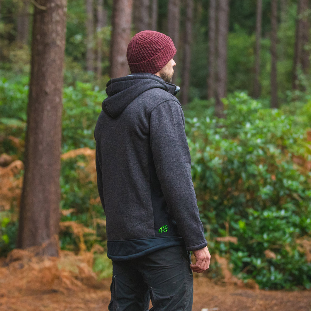 AT4800 Yeti Knitted Fleece Lined Hooded Jacket - Grey - Arbortec US
