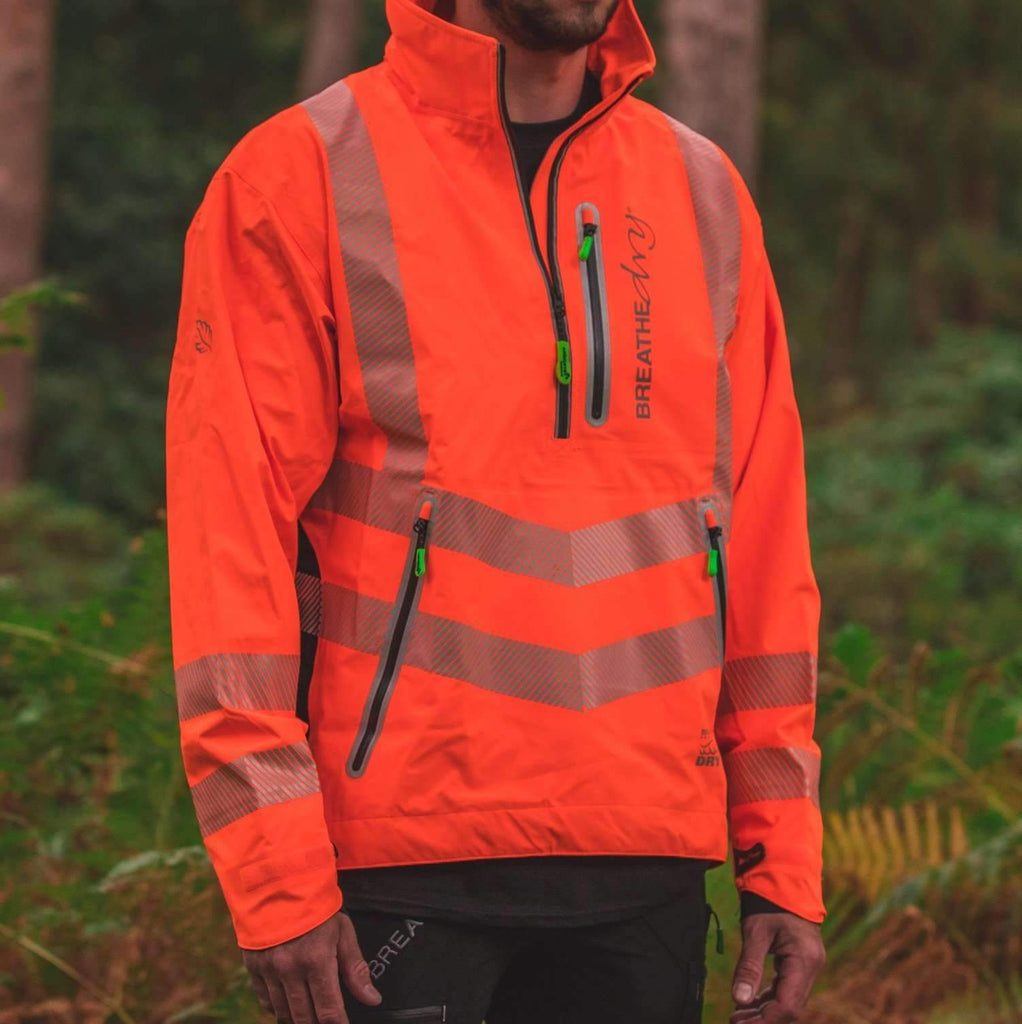 ATHV4400 Arbortec BreatheDry® Waterproof Rain Jacket - Hi-Viz Orange - Arbortec US