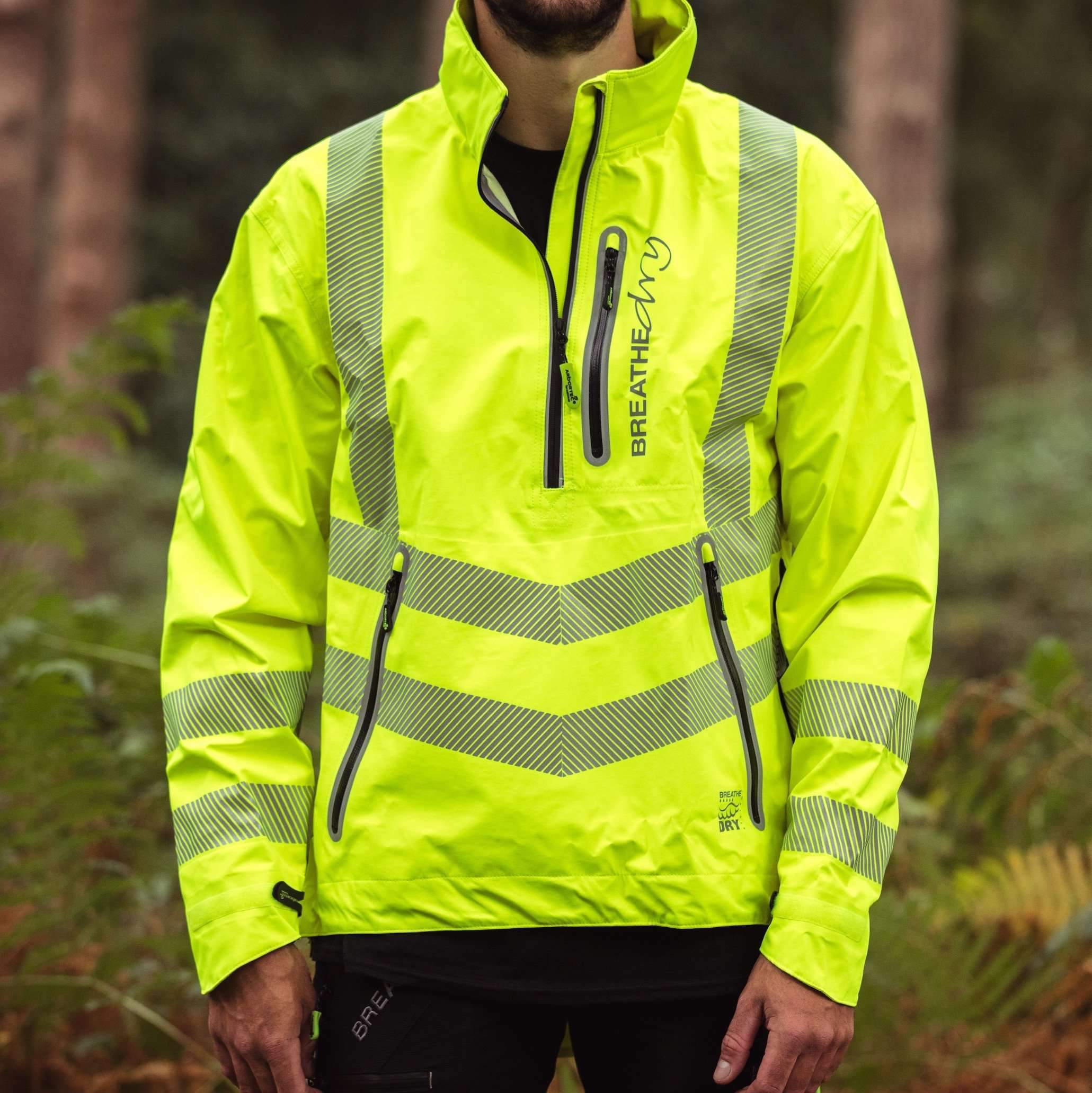 Arbortec BreatheDry Hi Viz Rain Jacket Yellow Arbortec US In Stock