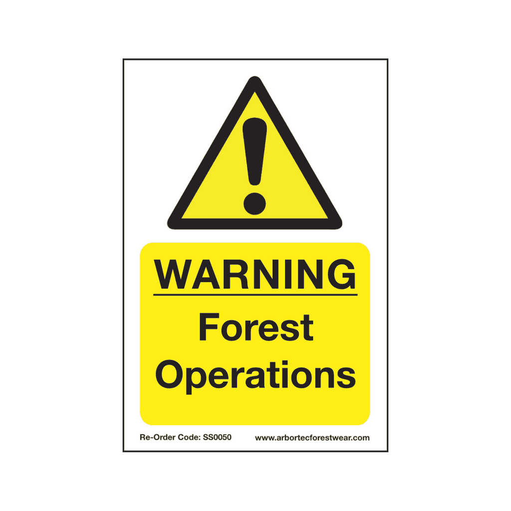 SS0050 Corex Safety Sign - Warning Forest Operations - Arbortec US