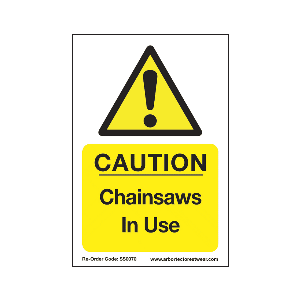 SS0070 Corex Safety Sign - Chainsaws In Use - Arbortec US