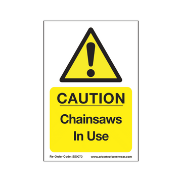 SS0070 Corex Safety Sign - Chainsaws In Use - Arbortec US
