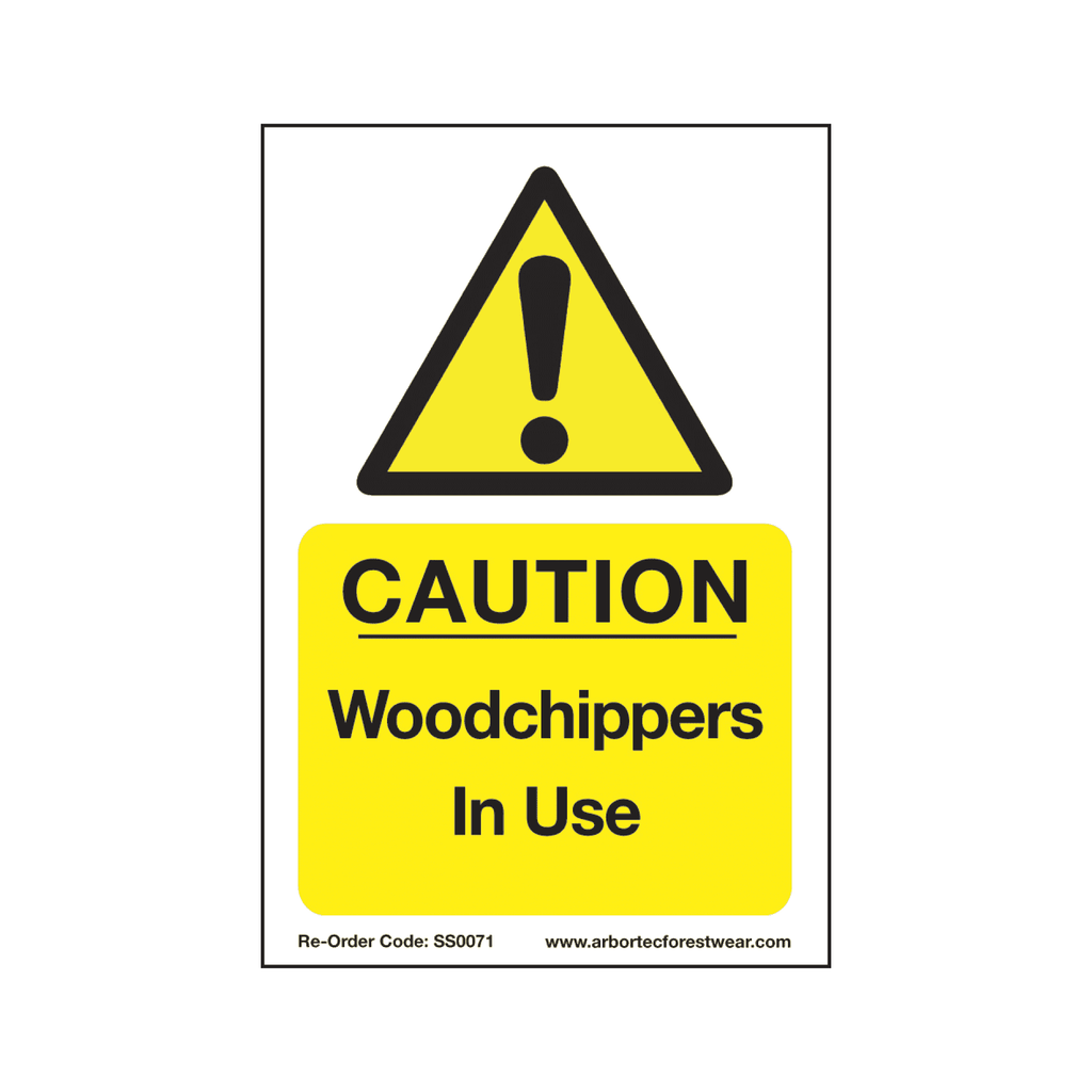 SS0071 Corex Safety Sign - Caution Wood Chippers In Use - Arbortec US