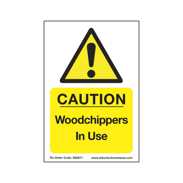 SS0071 Corex Safety Sign - Caution Wood Chippers In Use - Arbortec US