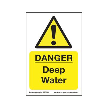 SS0080 Corex Safety Sign - Danger Deep Water - Arbortec US