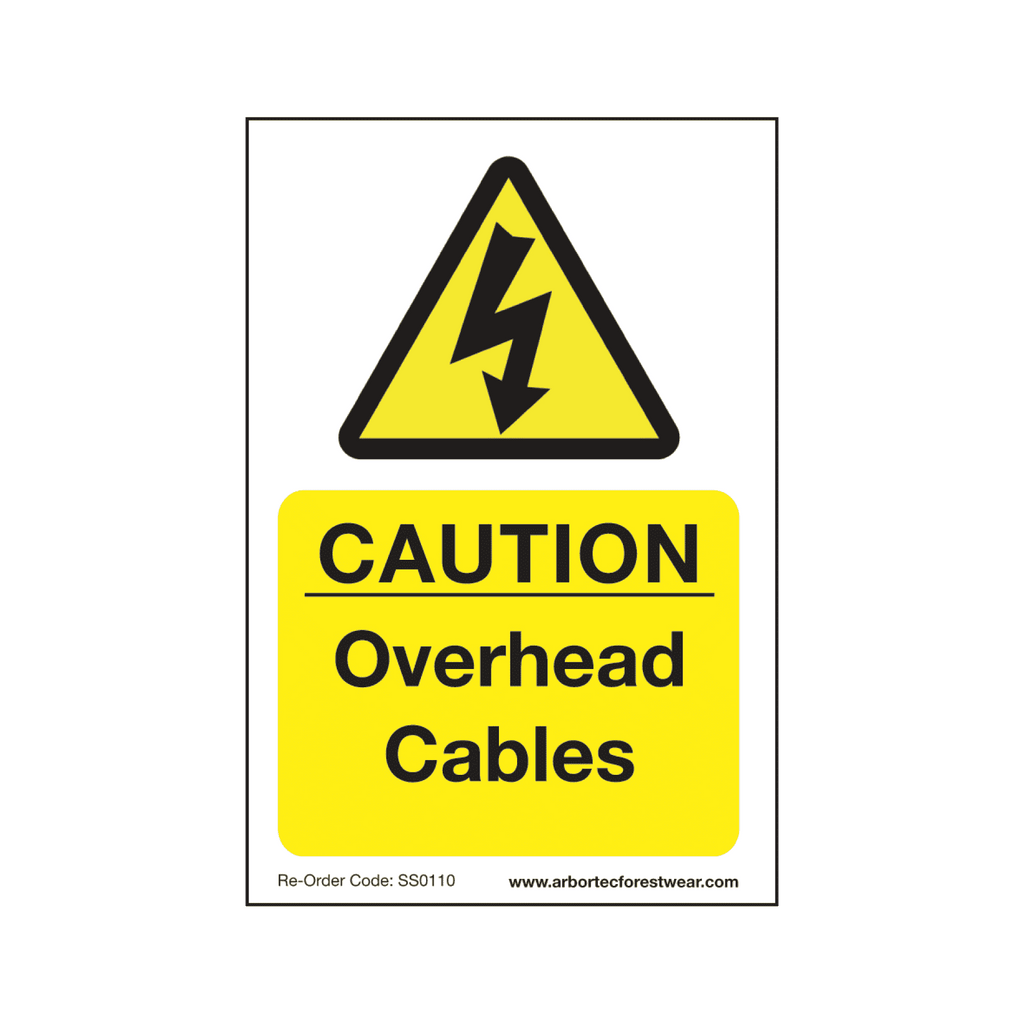 SS0110 Corex Safety Sign - Caution Overhead Cables - Arbortec US